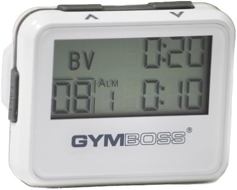 Timer de intervalo de gymboss e cronômetro - brilho branco/cinza