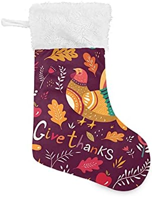 As meias de natal de Alaza agradecem clássicas decorações de meia personalizadas clássicas para decoração de festa de férias em família 1 pacote, 17,7 ''