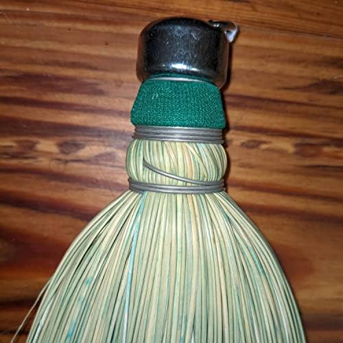 Broom de Whisk, de Lehman, Made -Made - Broom de palha de milho autêntico com gancho de penduramento de metal, natural,