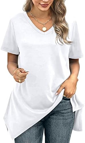 Camiseta de manga curta feminino verão outono 2023 algodão v lounge pesco
