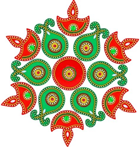 Triyashh Diya acrílico artesanal com design de Mataka Rangoli/decoração de casa/diwali diya/presente para casa/interior artesanal/piso