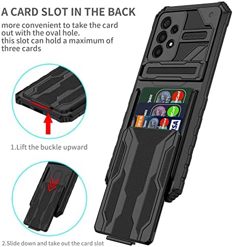Capa de capa de telefone compatível com o estojo Samsung Galaxy A53 5G com porta do pacote de cartões, Protection Military Protection