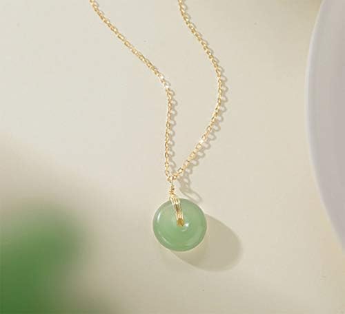 NW 1776 Colar Jade, pingente de rosca feminina, colar natural de jade de ouro
