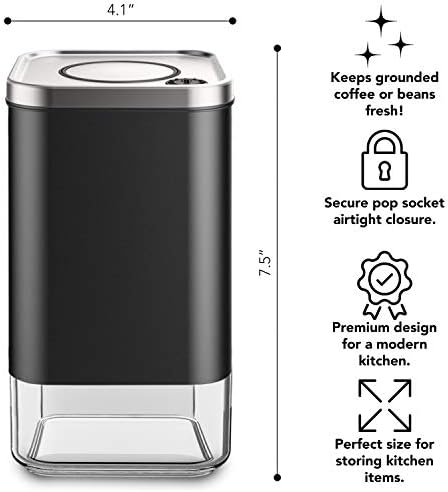 Contêiner de armazenamento de vidro Kaffe. Lata de café - Aço inoxidável livre de BPA com tampa hermética