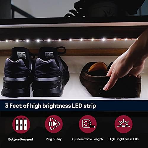 Bateria Bestluz alimentada sob iluminação do gabinete, luzes de tira LED sem fio para cozinha sob o armário | Prateleiras | Em contador