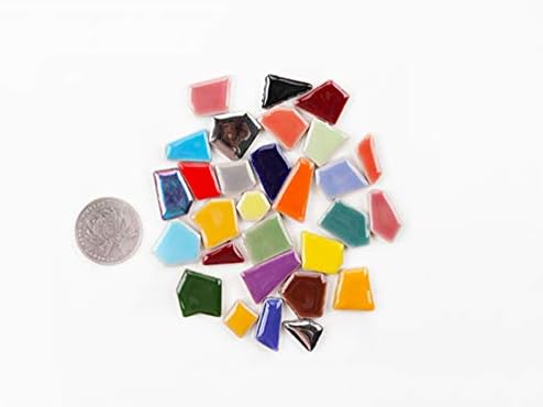Mosoicos de cores múltiplas Classico Glass 0,5x2 cm Mosaic Tiles Variedade, ótima para artesanato, 200 g, vermelho