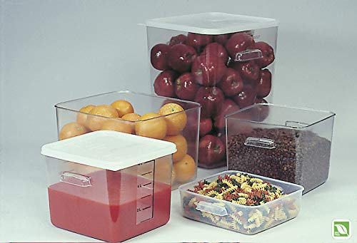 Rubbermaid Commercial Products Lid para 2, 4, 6 e 8 qt. Recipiente de armazenamento de alimentos quadrados para economia de espaço plástico, branco
