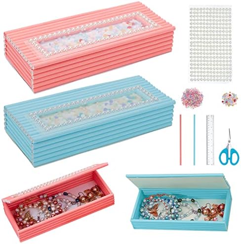 FrebleBloss 2 Set Diy Jewelry Box Kit de papel Caixa de armazenamento criativo CAIXA DE JOIXAS MADEIRAS CAIXA DE PAPELA