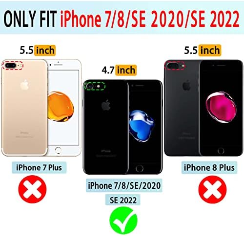 Vanavagy iPhone SE2/SE3 2022/2020 CASA, iPhone 8/iPhone 7 Caixa de carteira para mulheres e homens, a capa do telefone