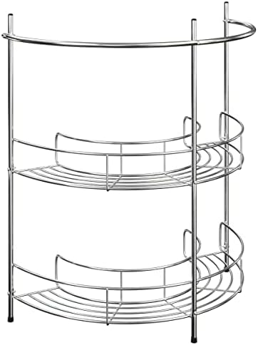 O organizador de pia de pedestal de rack compacto de casa, padrão, padrão, cromo