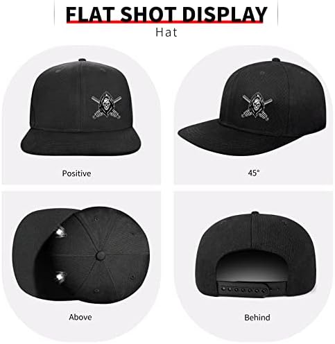 Chapéus de Bill Flat Bill, de softball da morte para homens chapéus snapback masculino preto de boné de beisebol preto para homens