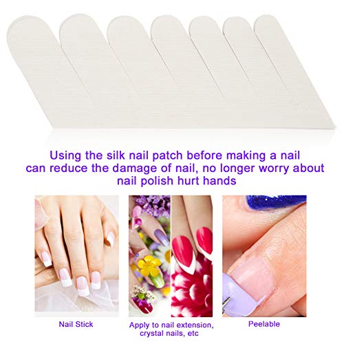 Tampa do invólucro de adesivo de protetor de unhas, 6pcs adesivos de seda adesiva reforço de unhas, envoltórios