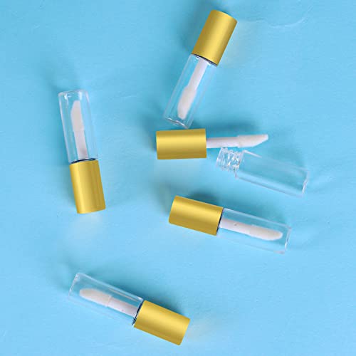 MyDio 50 pack 1,2 ml mini tubo de brilho labial vazio Lip Balm Balmy com tampa de ouro para batom