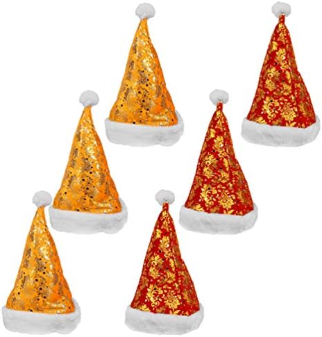 Decoração de Natal Soimiss Ornamentos de Natividade 6pcs luxuoso Papai Noel Christmas Papai Noel Capace Papai Noel Cap