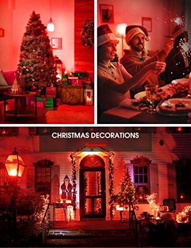Lohas A15 Bulbos vermelhos para decoração de Natal, lâmpada colorida de 5W com base média E26, equivalente a 40 watts, lâmpada LED vermelha para decoração de festa de férias, iluminação da varanda, 2 pacote