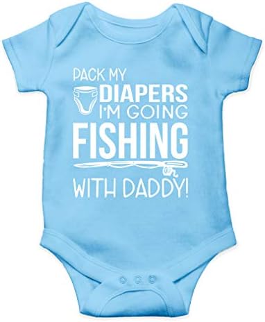 Aw Modas embalam minhas fraldas, vou pescar com papai - papai Pescando amigo - roupas de bebê de uma peça de uma peça
