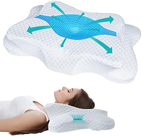 Almofadas de espuma de memória chxxy, travesseiro cervical para alívio da dor no pescoço e ombro, travesseiro de cama de contorno ergonômico, macio para dormir lateral estômago dormindo e dorminhoco nas costas