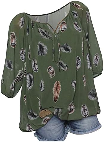 Camisa de manga longa de algodão feminina Tamas de lazer Tops de decote em V S-SHIRT MUNDA MULHERA FELIA SUMPLEIRA
