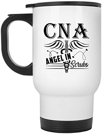 CNA Angel in Scrubs Stoel Caneca, caneca de viagem grande