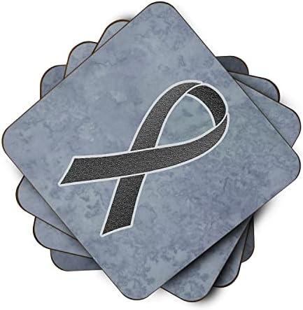 Tesouros de Caroline AN1216FC Black Ribbon para melanoma Conjunto de montanha -russa de câncer de câncer de melanoma de 4, 3 1/2 x