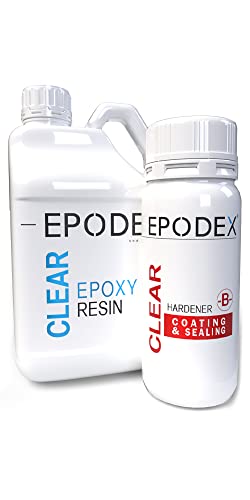 Kit de resina Epodex® de revestimento e vedação Kit de resina epóxi Cristalada e colorida, estabilizada por UV, livre