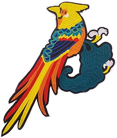 O papagaio de bordados de papagaio colorido motividade apliques costura ou ferro em remendos