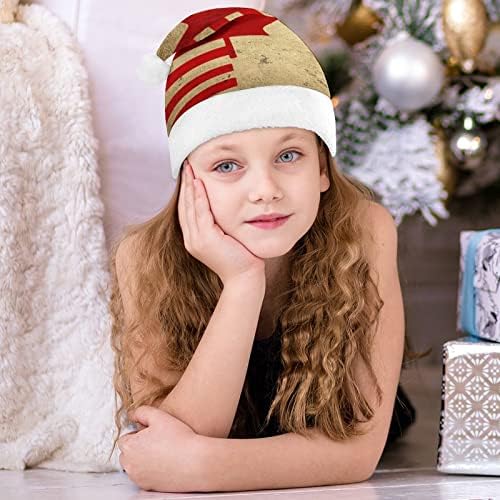 Nudquio Vintage American e Canadian Flags chapéus de Natal Papai Noel para a família de férias de Natal impressa