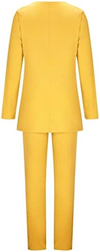 Gets de casaco de blazer de calça de 2 peças amarelas para mulheres de inverno outono 2023 roupas de trabalho da moda Blazer.