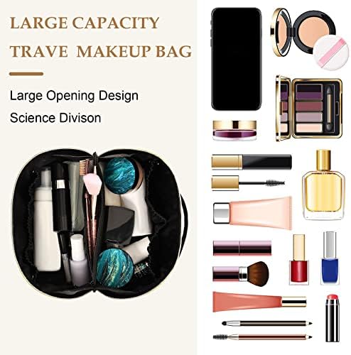 Bolsa de maquiagem de bolsa cosmética de viagem de grande capacidade Cataku, bolsa de cereja bolsa cosmética para mulheres, bolsa de maquiagem portátil com alça e higiene pessoal de produtos de maquiagem de produtos para a pele