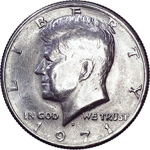 1971 D Kennedy Meio dólar 50c sobre não circulado