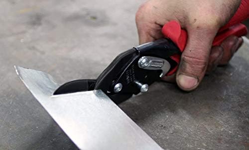 Midwest Tool & Cutlery Blackout Series Snip Aviation - Shears de corte de lata de deslocamento de corte esquerdo com lâmina forjada