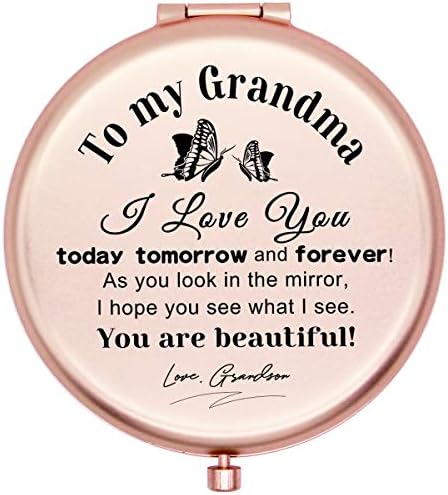 Muminglong Frosted Compact Makeup Mirror para avó do neto Ação de Graças Dia do Dia de Ação