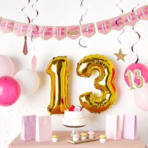 42 peças decorações oficiais de aniversário adolescentes para meninas 13º aniversário