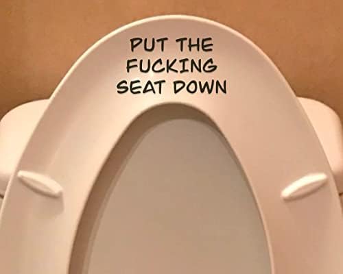 Coloque o assento da Fu no banheiro vinil art decals adesivo que usa casa de banheiro de banheiro de 4 polegadas de largura de largura