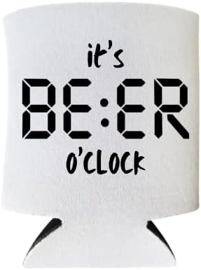 Funny Beer Lan Cooler, é o'clock de cerveja, acessórios engraçados para bebidas, mangas de cerveja, festas de presente de festa