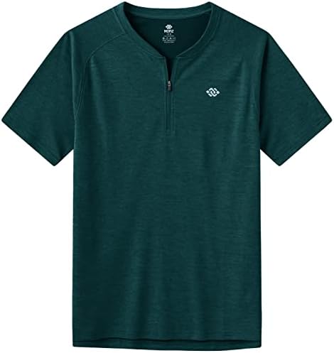 Camisa de pólo de golfe masculina Mofiz Menley camisa Henley camiseta rápida de gola seca sem gola seca com zíper com zíper