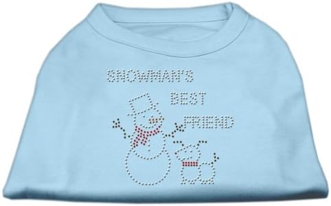 MIRAGE PET PET Products 16 polegadas Snowman de Snowman de camisa de estampa Rhinestone para animais de estimação, X-Large, Baby Blue