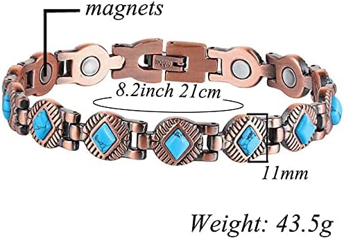 Pulseiras magnéticas de terapia magnética para homens alívio da dor masculina para artrite Saúde Anti fadiga Fatiga Antique Bracelete de cobre Bracelets magnéticos de cobre de cobre