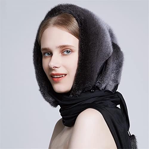 Chapéus de pele de vison para mulheres chapéu de lenço de inverno