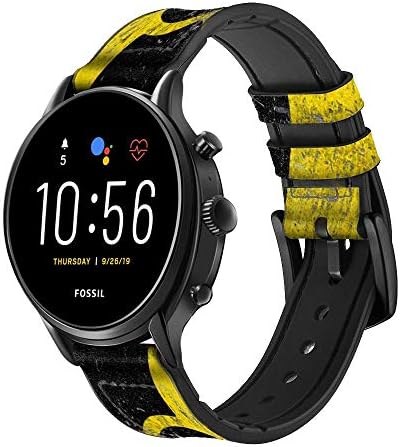 CA0031 Couro nuclear e Silicone Smart Watch Band Strap for Fossil Mens Gen 5e 5 4 Sport, Hybrid Smartwatch HR Neutra, Collider, Tamanho