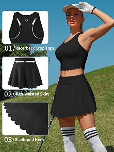 Vestidos de tênis de 2 peças ATTRACO para mulheres de treino atlético com shorts e bolsos