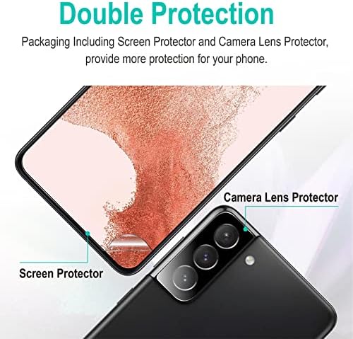 Protetor de tela AACL Galaxy S22 Plus com protetor de lentes da câmera para Samsung Galaxy S22 mais 5G, 6,5 polegadas