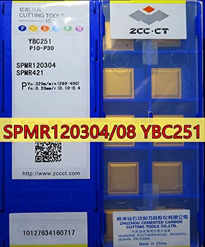 FINCOS SPMR120304 SPMR120308 YBC251 10PCS/SET 50PCS/SET ZCC.CT Processo de lâmina de carboneto de aço inoxidável e aço inoxidável -: SPMR120308 50pcs)