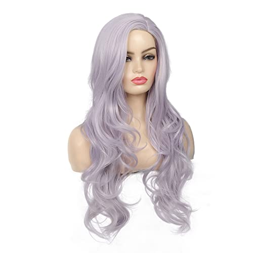 Dai Cloud Purple Wig for Women Wavy Long Curly Part Wig Natural Wavy Hair Wigs para cosplay diário de festa