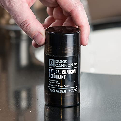 Duke Cannon Trench Farfare Deodorante de carvão natural, 2,75 oz - Bergamot e pimenta preta | Livre de álcool. Livre de