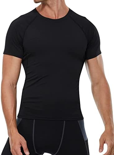 Tops masculinos de manga curta de compressão seca esportes de camisetas de camisetas basais