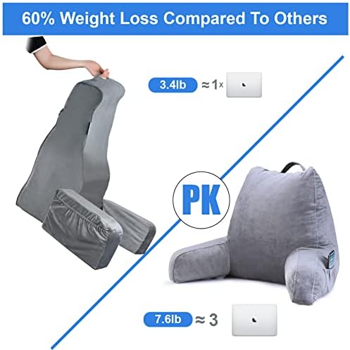 Vekkia Standard Lightweight Leiting Leiting Pillow, travesseiro de suporte traseiro para sentar na cama, travesseiro