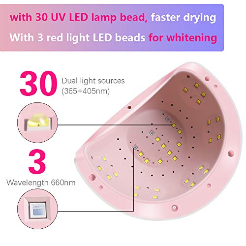 Lâmpada de unha LED UV, iproda UV Light Unh Nail Secer 72W para esmalte de gel com 4 cronômetro de configuração de