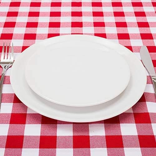 Pacote de 4, toalha de mesa de piquenique, toalha de mesa quadriculada vermelha e branca, toalha de mesa de plástico, toalha de