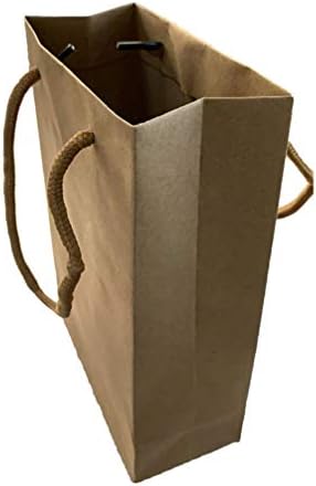 Bolsa de presente de papel Toyandona 50pcs Kraft Paper Retro Grocery Bags Compras Sacos de Tote Party Favor With Handle for Birthday Christmas Party 13x19x6cm Saco de presente marrom